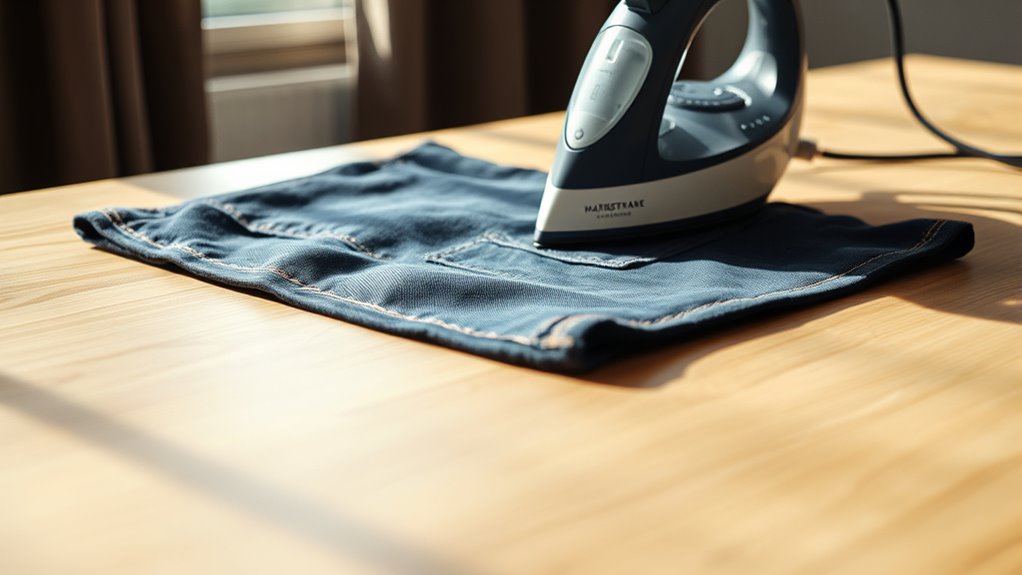 clean dry wrinkle free jeans