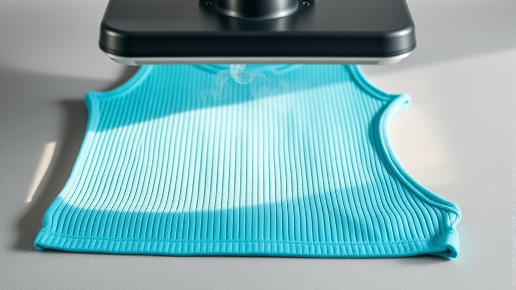 heat pressing ribbed tanks