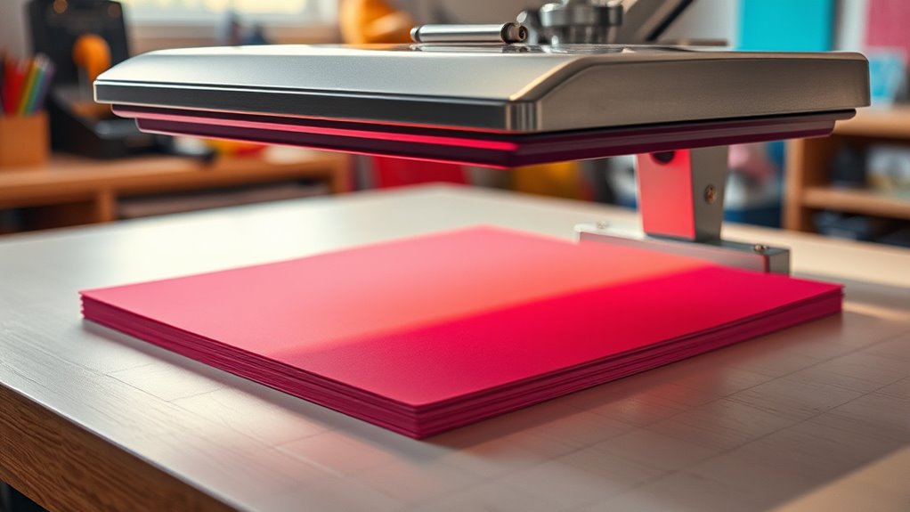 heating cardstock with press