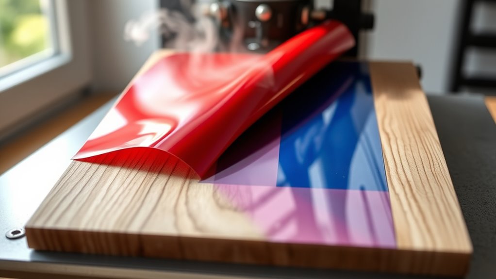 heating vinyl on wood